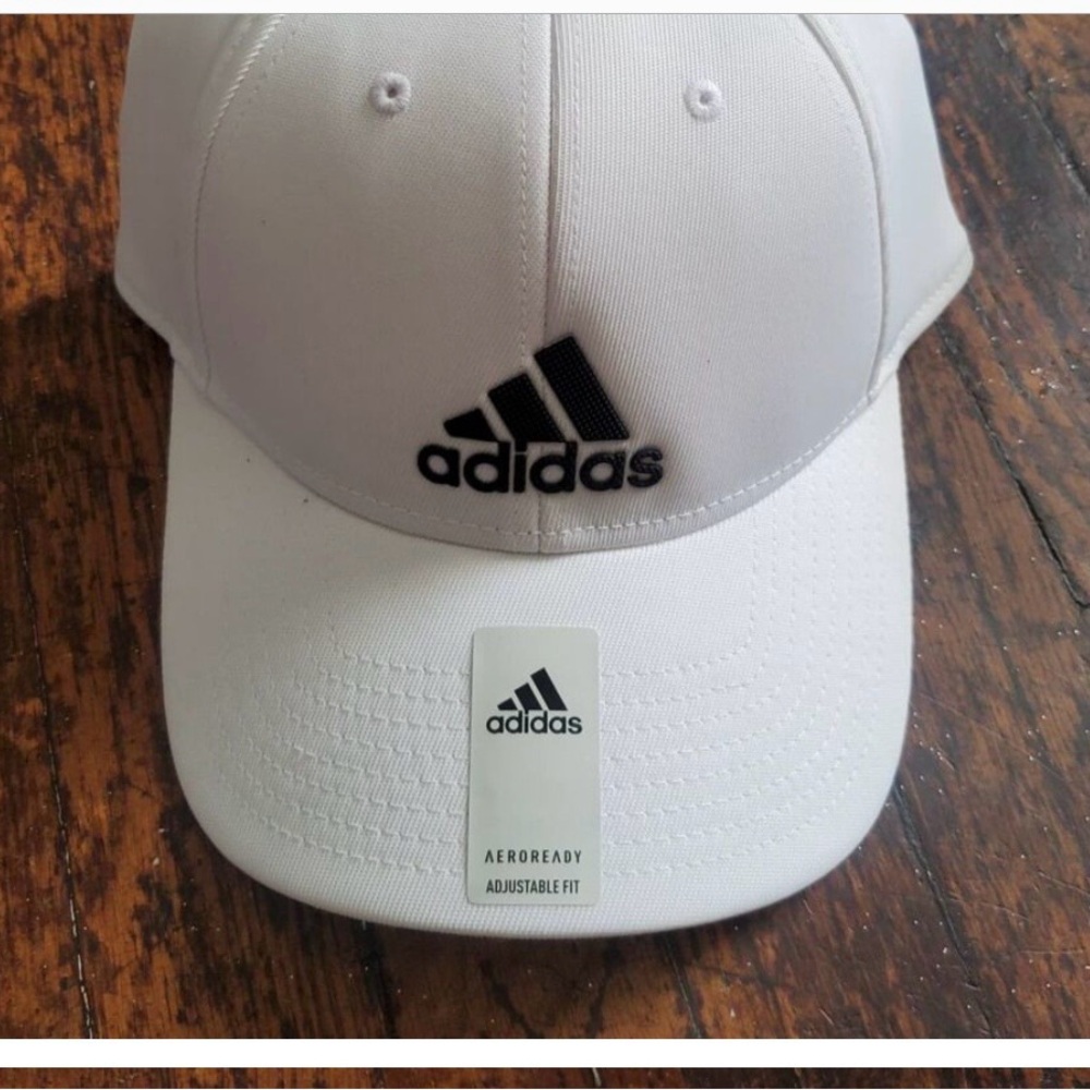 adidas White Baseball Cap with Black Logo